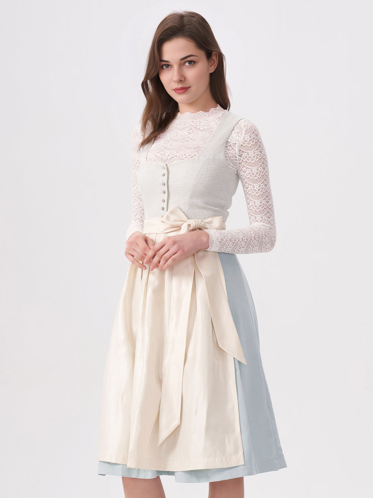Dirndl mit blauer Schürze