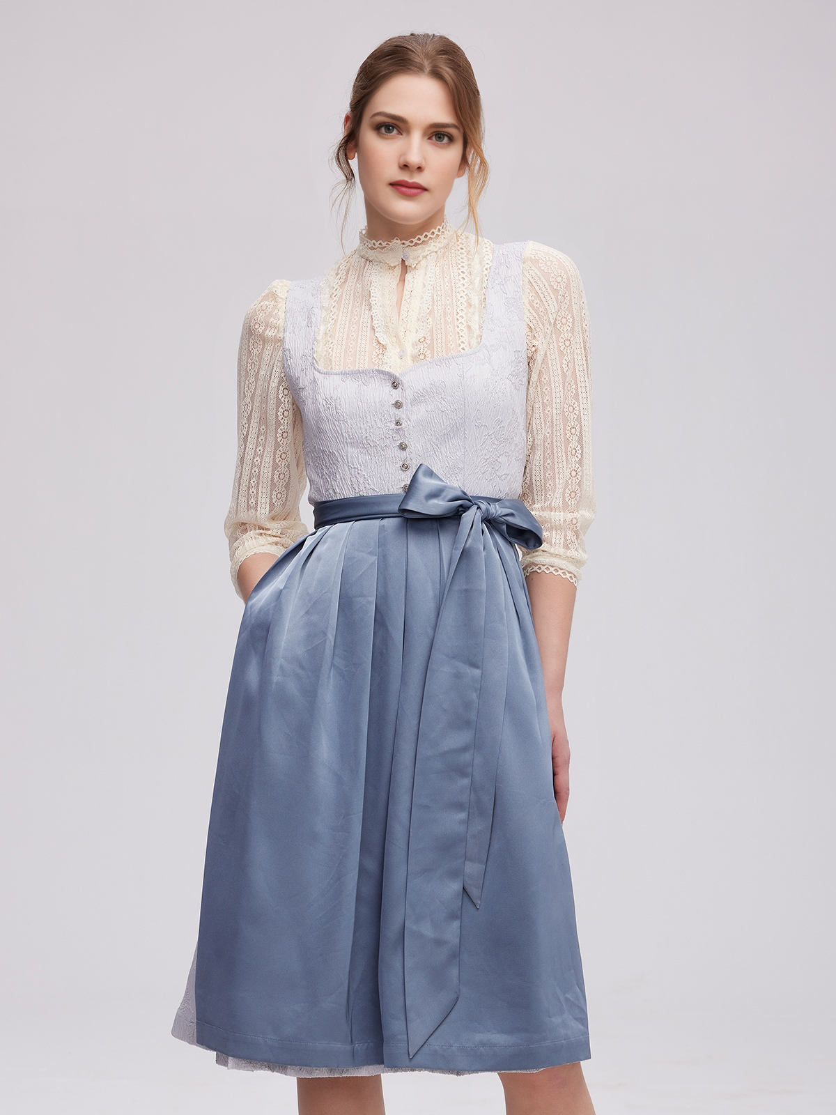 Dirndl Beige Blau