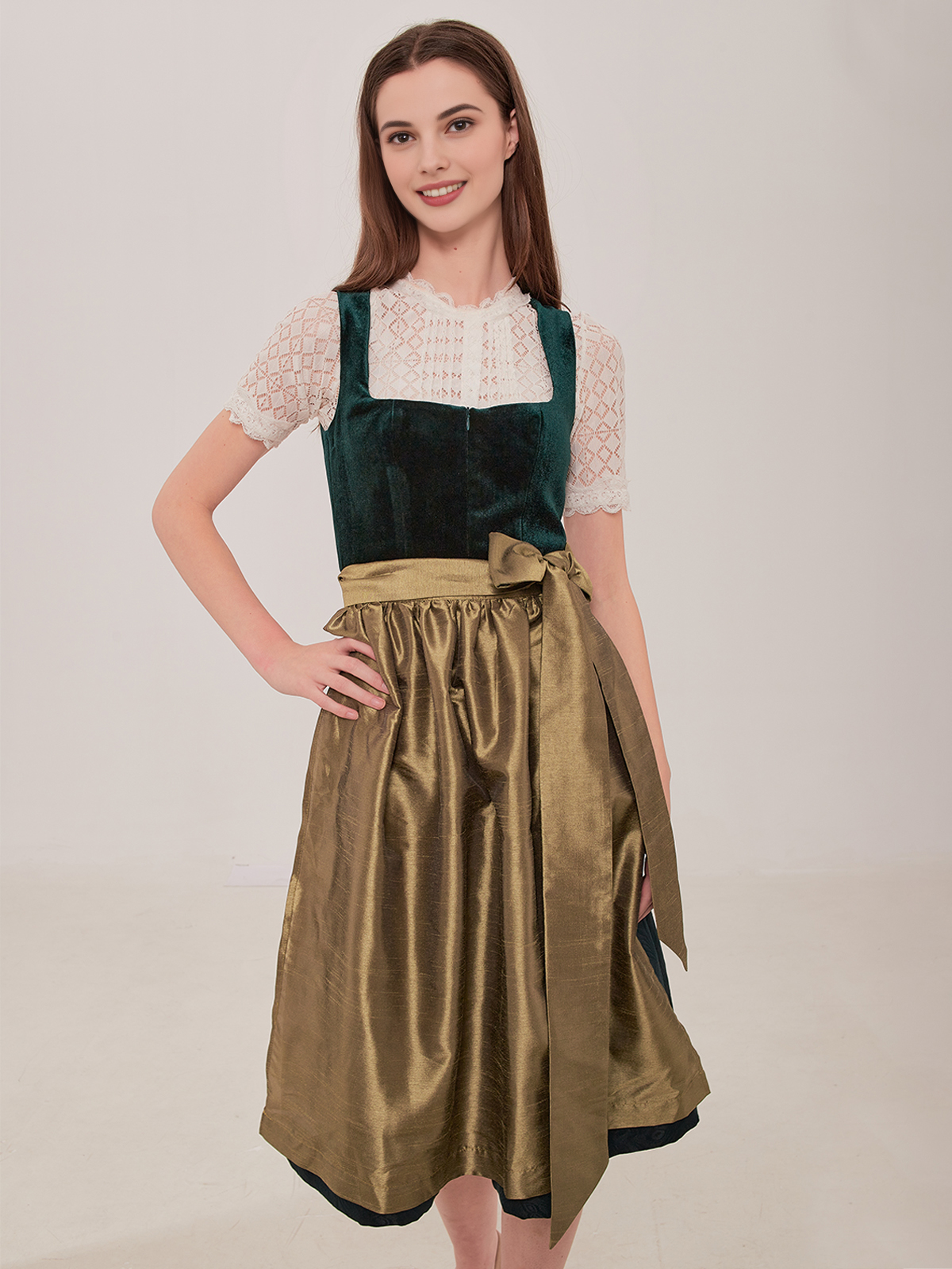 Dirndl Schwarz Rot Midi