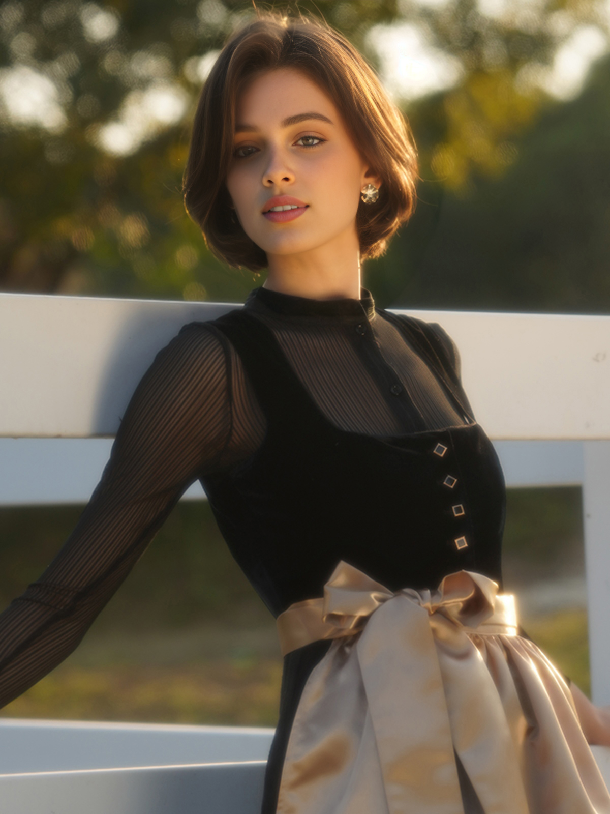 Modernes Dirndl in Schwarz mit pinken Akzenten