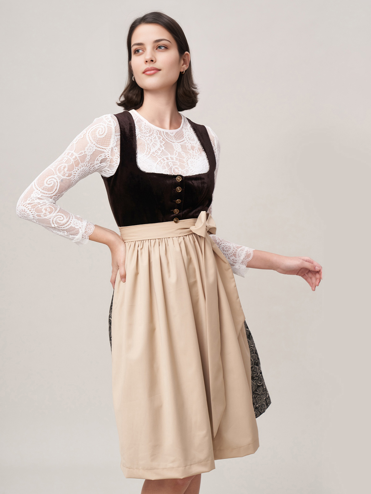 Dirndlbluse für hochgeschlossenes Dirndl